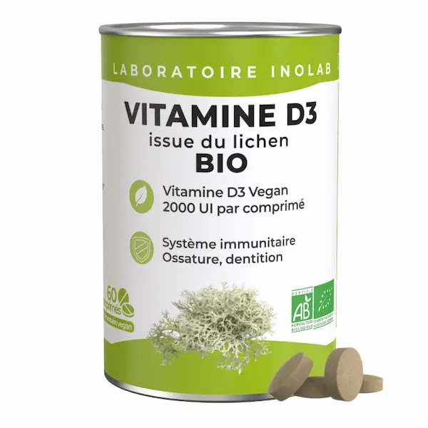 Vitamine D3 issue du lichen bio, Vegan